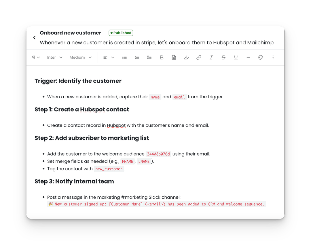 Describe your workflow